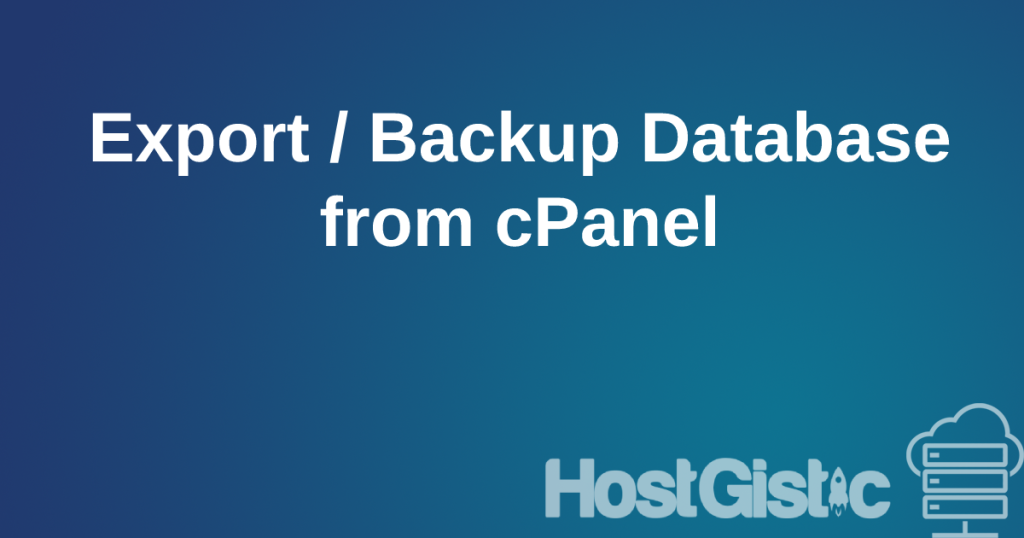 exportbackupdatabasecpanel How to Export / Backup Database from cPanel